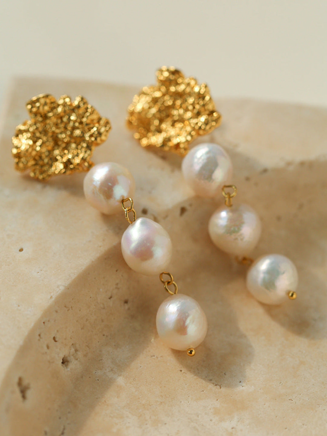 Gembea Jewelry Tin Foil Lava Baroque Pearl Earrings