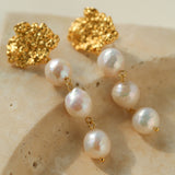 Gembea Jewelry Tin Foil Lava Baroque Pearl Earrings