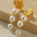 Gembea Jewelry Tin Foil Lava Baroque Pearl Earrings