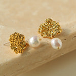 Gembea Jewelry Tin Foil Lava Baroque Pearl Earrings