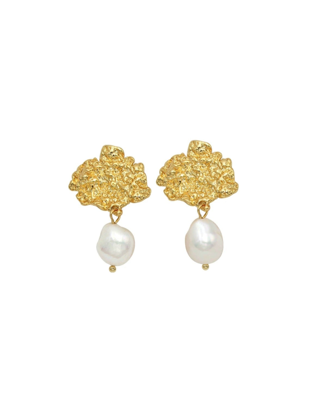 Tin Foil Lava Baroque Pearl Earrings GEMBEA JEWELRY