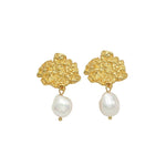 Tin Foil Lava Baroque Pearl Earrings GEMBEA JEWELRY