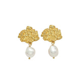 Tin Foil Lava Baroque Pearl Earrings GEMBEA JEWELRY