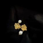 Tin Foil Lava Baroque Pearl Earrings GEMBEA JEWELRY