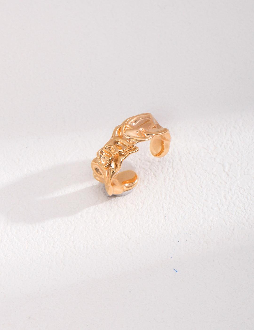 Tinfoil Print Sterling Silver Open Rings - Gembea Jewelry