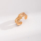 Tinfoil Print Sterling Silver Open Rings - Gembea Jewelry