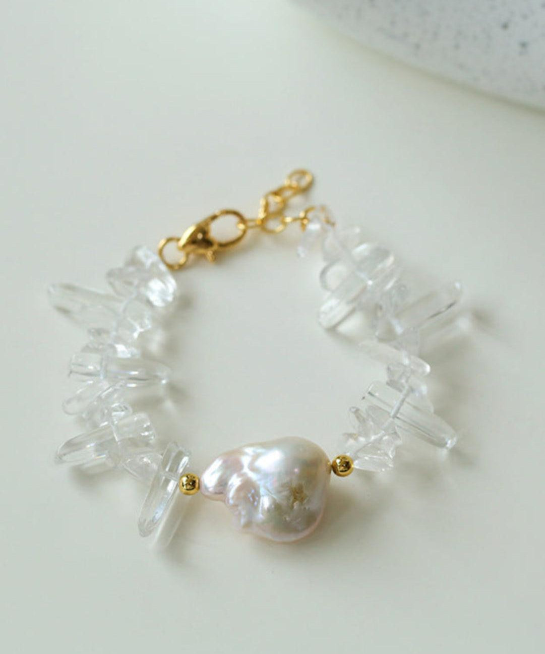 Sea's Embrace Series Crystal Baroque Pearl Bracelet - Gembea Jewelry
