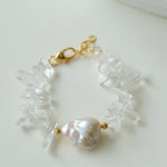 Sea's Embrace Series Crystal Baroque Pearl Bracelet - Gembea Jewelry