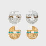 Tribal Echo Totem Stone Hoop Earrings gembea jewelry