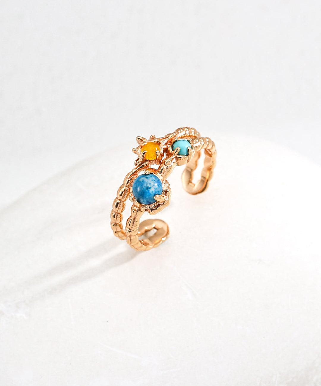 Synthetic Turquoise Gemstone Sterling Silver Rings - Gembea Jewelry