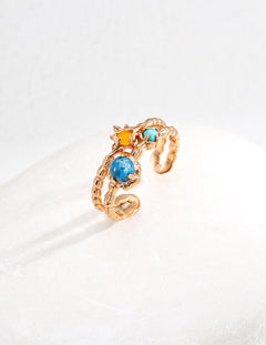 Synthetic Turquoise Gemstone Sterling Silver Rings - Gembea Jewelry