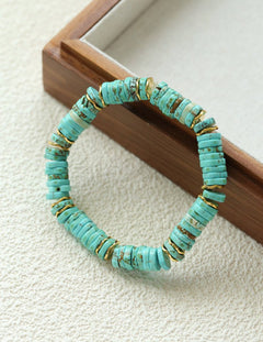 Turquoise Spaceship Stone Beaded Bracelet gembea jewelry