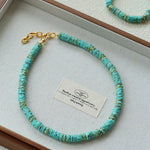 Turquoise Spaceship Stone Beaded Necklace gembea jewelry