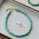 Turquoise Spaceship Stone Beaded Necklace gembea jewelry