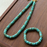 Turquoise Spaceship Stone Beaded Necklace gembea jewelry