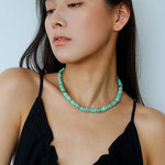 Turquoise Spaceship Stone Beaded Necklace gembea jewelry