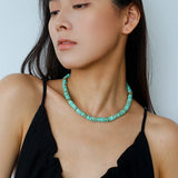 Turquoise Spaceship Stone Beaded Necklace gembea jewelry