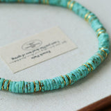 Turquoise Spaceship Stone Beaded Necklace gembea jewelry
