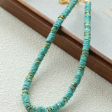 Turquoise Spaceship Stone Beaded Necklace gembea jewelry