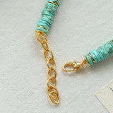 Turquoise Spaceship Stone Beaded Necklace gembea jewelry