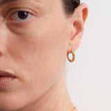 Twist Radiance Mini Hoop Earrings-Gold gembea jewelry