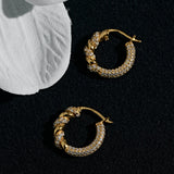Twist Radiance Mini Hoop Earrings-Gold gembea jewelry