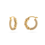 Twist Radiance Mini Hoop Earrings-Gold gembea jewelry