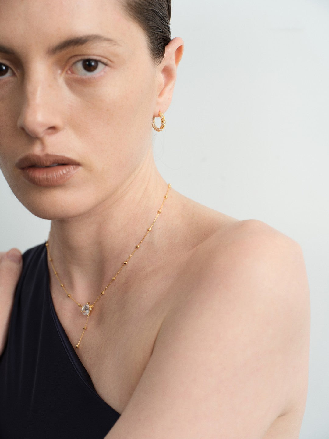 Twist Radiance Mini Hoop Earrings-Gold gembea jewelry