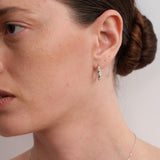 Twist Radiance Mini Hoop Earrings-Silver gembea jewelry