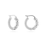 Twist Radiance Mini Hoop Earrings-Silver gembea jewelry