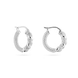 Twist Radiance Mini Hoop Earrings-Silver gembea jewelry