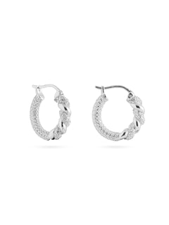 Twist Radiance Mini Hoop Earrings-Silver gembea jewelry