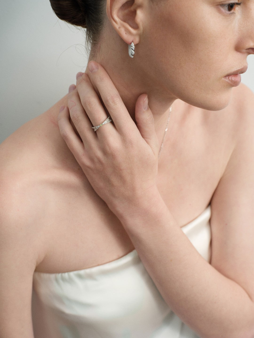 Twist Radiance Mini Hoop Earrings-Silver gembea jewelry