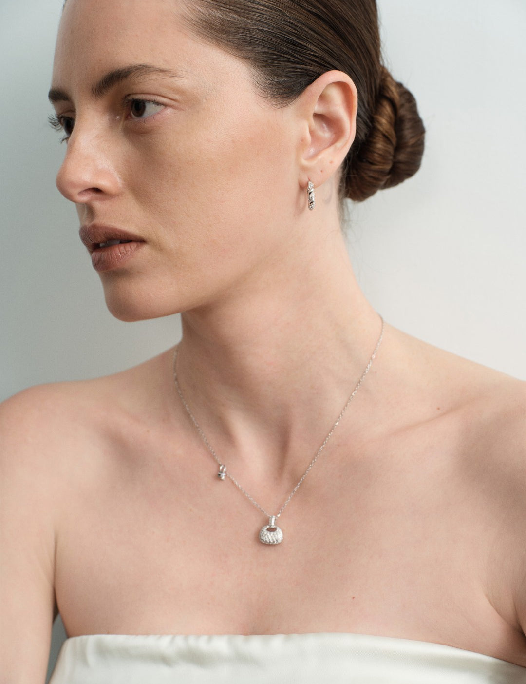 Twist Radiance Mini Hoop Earrings-Silver gembea jewelry