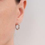 Twist Radiance Mini Hoop Earrings-Silver gembea jewelry