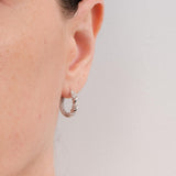 Twist Radiance Mini Hoop Earrings-Silver gembea jewelry