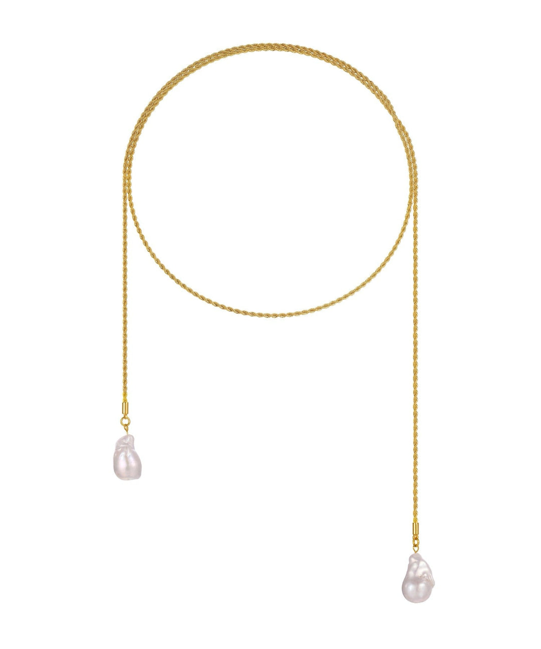 Twist Chain Baroque Pearl Necklace gembea jewelry