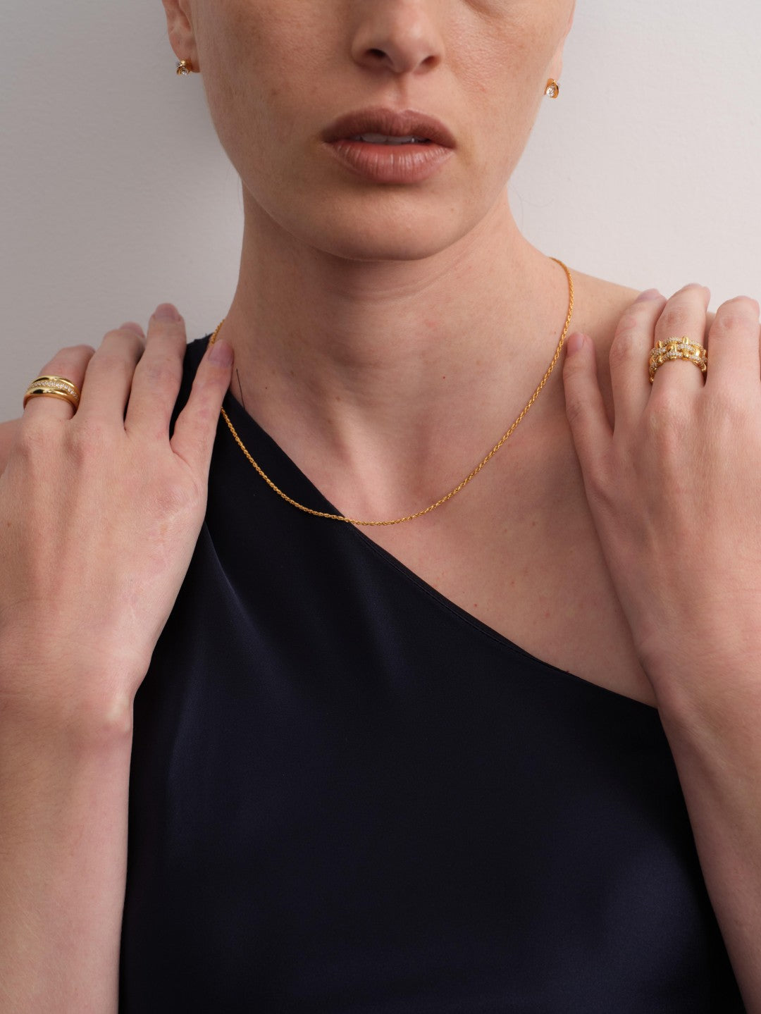 Twist Glow Gold Chain Necklace gembea jewelry