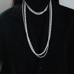 Two-layer Large Small Pearl Long Necklaces gembea jewelry