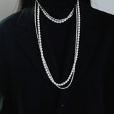Two-layer Large Small Pearl Long Necklaces gembea jewelry
