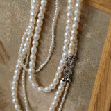 Two-layer Large Small Pearl Long Necklaces gembea jewelry