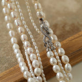 Two-layer Large Small Pearl Long Necklaces gembea jewelry