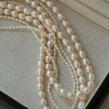 Two-layer Large Small Pearl Long Necklaces gembea jewelry
