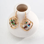 Vacation Dopamine Colored Stone Earrings - Gembea Jewelry