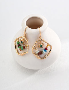 Vacation Dopamine Colored Stone Earrings - Gembea Jewelry