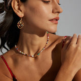 Vacation Dopamine Colored Stone Earrings - Gembea Jewelry