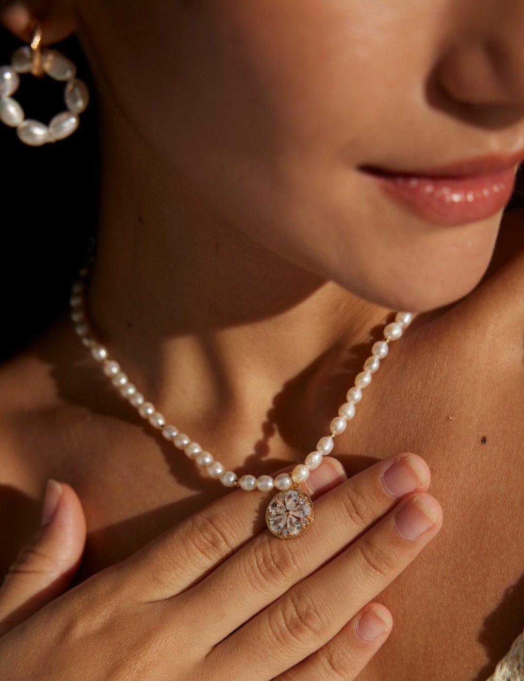 Vacation Style Zircon Pendant Pearls Necklaces - Gembea Jewelry