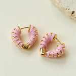 Valentine's Day Pink Woven Heart Earrings gembea jewelry