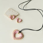 Valentine's Day Pink Woven Heart Earrings gembea jewelry