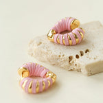 Valentine's Day Pink Woven Heart Earrings gembea jewelry